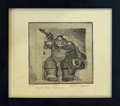 Ali İsmail Türemen imzalı tablo — Gravür, 22×25 cm, 4.094 TL müzayede satışı