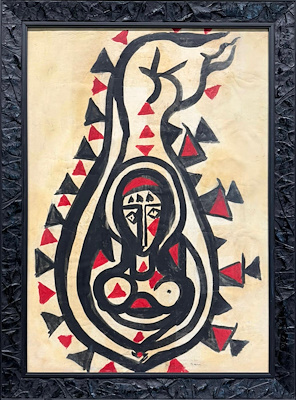 Bedri Rahmi Eyüboğlu imzalı tablo — Guaj, 100×70 cm, 659.613 TL müzayede satışı