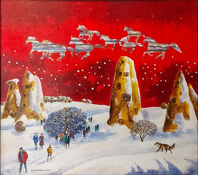 Gafur Uzuner imzalı tablo — Akrilik Boya, 45×50 cm, 95.530 TL müzayede satışı
