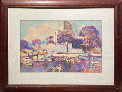 Nafız Çamlıbel imzalı tablo — Karışık Teknik, 27×43 cm, 3.639 TL müzayede satışı