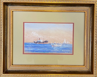 Ziya Bekman imzalı tablo — Sulu Boya, 13×22 cm, 7.074 TL müzayede satışı