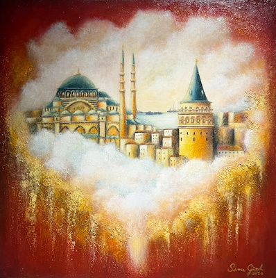 Sema Güzel imzalı tablo — Yağlı Boya, 50×50 cm, 24.384 TL müzayede satışı