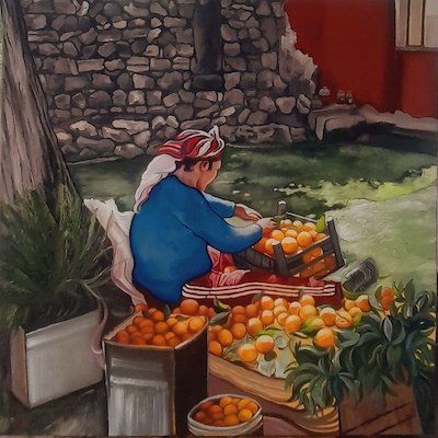 Nilüfer Kurtcebe imzalı tablo — Yağlı Boya, 60×60 cm, 14.630 TL müzayede satışı