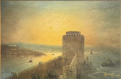 Onnik Der Azaryan imzalı tablo — Karışık Teknik, 22×32 cm, 19.507 TL müzayede satışı