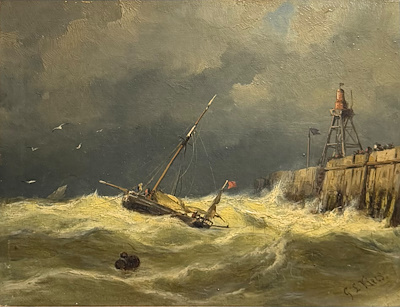 George Lourens Kıers imzalı tablo — Yağlı Boya, 18×24 cm, 41.453 TL müzayede satışı