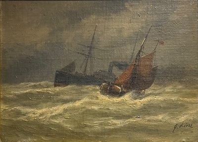 George Lourens Kıers imzalı tablo — Yağlı Boya, 18×24 cm, 39.014 TL müzayede satışı