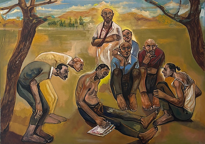 Abdullah Memedoğlu imzalı tablo — Yağlı Boya, 140×100 cm, 24.384 TL müzayede satışı