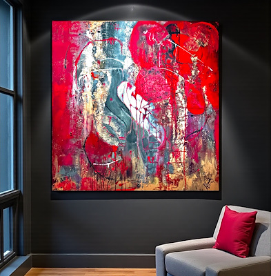 Serpil Ersü imzalı tablo — Akrilik Boya, 100×100 cm, 15.000 TL müzayede satışı