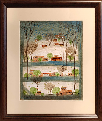 Ruzin Gerçin imzalı tablo — Sulu Boya, 27×23 cm, 30.000 TL müzayede satışı