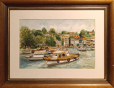 Şükrü Çağlayan imzalı tablo — Sulu Boya, 30×45 cm, 8.500 TL müzayede satışı