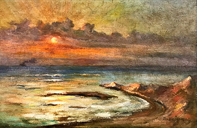 Adil Doğançay imzalı tablo — Yağlı Boya, 45×70 cm, 5.850 TL müzayede satışı