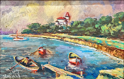 Hayri Arı imzalı tablo — Yağlı Boya, 38×60 cm, 7.000 TL müzayede satışı