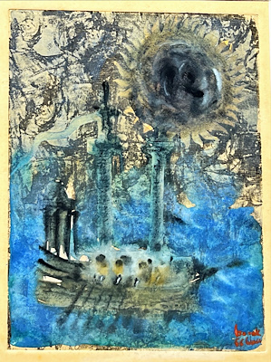 Cihat Burak imzalı tablo — Karışık Teknik, 22×16.5 cm, 42.500 TL müzayede satışı
