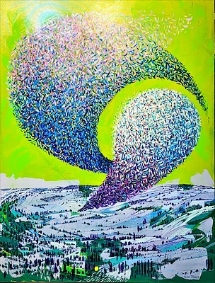 Tamer Bilgiç imzalı tablo — Yağlı Boya, 150×120 cm, 19.000 TL müzayede satışı
