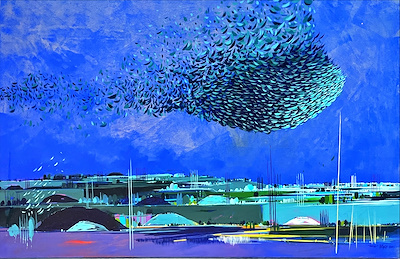 Tamer Bilgiç imzalı tablo — Yağlı Boya, 80×130 cm, 20.000 TL müzayede satışı