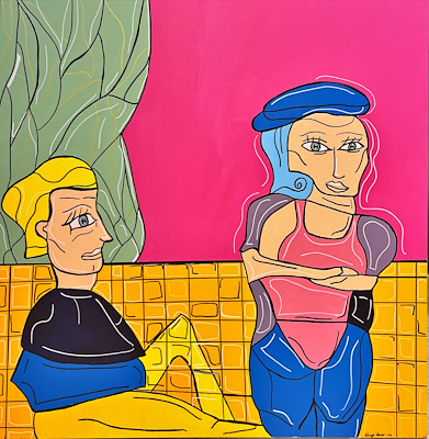 Duygu Gençer imzalı tablo — Yağlı Boya, 100×100 cm, 14.000 TL müzayede satışı