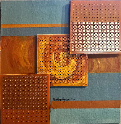 Sıla Güven imzalı tablo — Karışık Teknik, 12×12 cm, 1.000 TL müzayede satışı