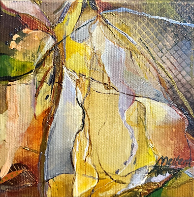 Meltem Aktaş imzalı tablo — Karışık Teknik, 12×12 cm, 1.000 TL müzayede satışı
