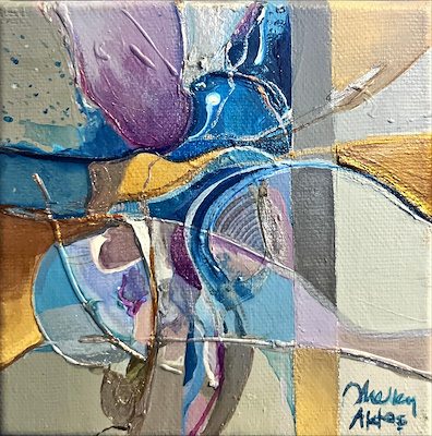 Meltem Aktaş imzalı tablo — Karışık Teknik, 12×12 cm, 2.000 TL müzayede satışı
