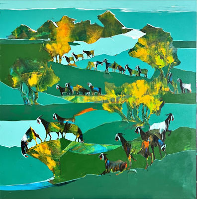 Necati Seydi Ferahoğlu imzalı tablo — Akrilik Boya, 100×100 cm, 20.000 TL müzayede satışı