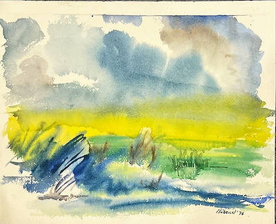 Mübeccel Siber imzalı tablo — Sulu Boya, 30×40 cm, 4.500 TL müzayede satışı