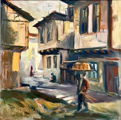 Turgut Akan imzalı tablo — Yağlı Boya, 22×22 cm, 8.500 TL müzayede satışı