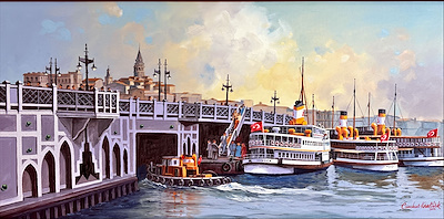 Cumhur Koraltürk imzalı tablo — Yağlı Boya, 60×120 cm, 29.000 TL müzayede satışı