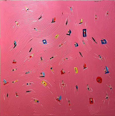 Duygu Gençer imzalı tablo — Karışık Teknik, 100×100 cm, 18.000 TL müzayede satışı