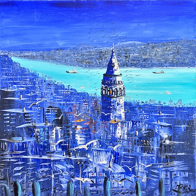 İbrahim Tayfur imzalı tablo — 100×100 cm, 17.000 TL müzayede satışı