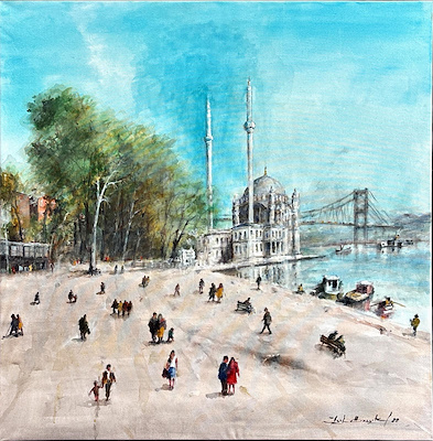 Işıl Özışık imzalı tablo — Yağlı Boya, 100×100 cm, 69.000 TL müzayede satışı