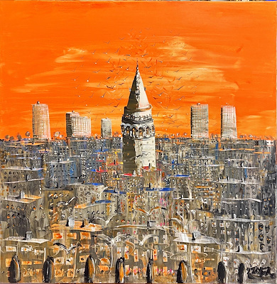 İbrahim Tayfur imzalı tablo — Yağlı Boya, 100×100 cm, 18.000 TL müzayede satışı