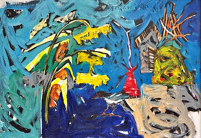 Orhan Benli imzalı tablo — Yağlı Boya, 90×130 cm, 42.631 TL müzayede satışı