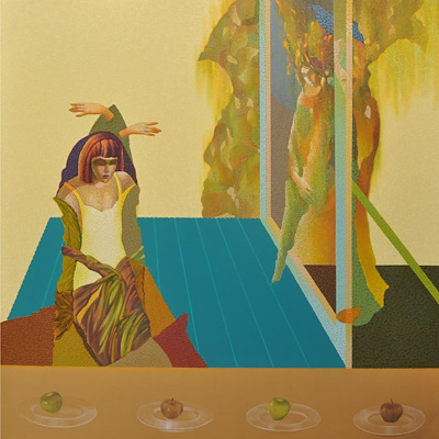 Nedret Yaşar imzalı tablo — Yağlı Boya, 180×180 cm, 54.167 TL müzayede satışı