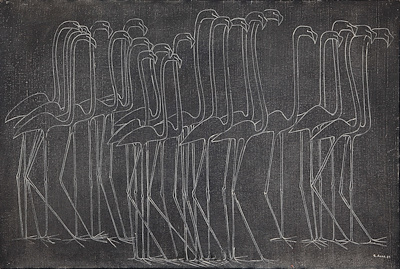 Salih Acar imzalı tablo — Karışık Teknik, 80×118 cm, 108.334 TL müzayede satışı