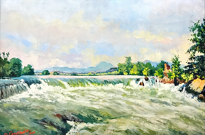 İhsan Çanakkaleli imzalı tablo — 45×65 cm, 4.700 TL müzayede satışı