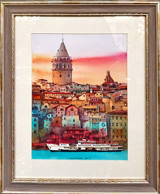 Yusuf Kemal Çankaya imzalı tablo — Sulu Boya, 30×25 cm, 3.000 TL müzayede satışı