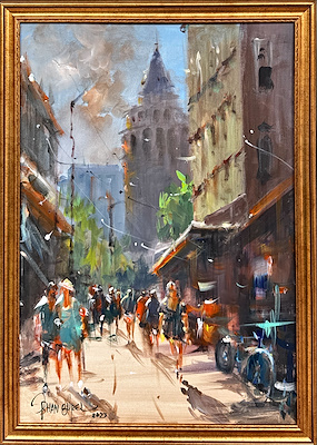 Orhan Gürel imzalı tablo — Yağlı Boya, 50×40 cm, 9.000 TL müzayede satışı