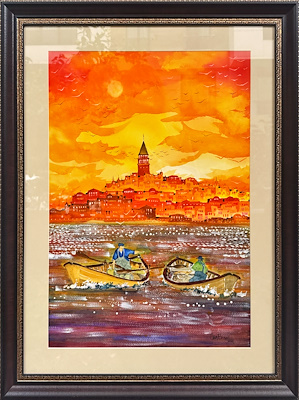 Can Ersal imzalı tablo — Karışık Teknik, 53×45 cm, 14.000 TL müzayede satışı