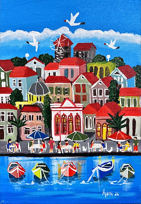 Ayşın Özen imzalı tablo — Yağlı Boya, 35×25 cm, 6.500 TL müzayede satışı