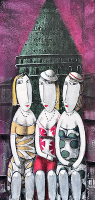 Nermin Alpar imzalı tablo — Yağlı Boya, 60×30 cm, 17.000 TL müzayede satışı