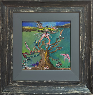 R. Çiloğlu imzalı tablo — Akrilik Boya, 20×20 cm, 4.500 TL müzayede satışı