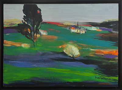 Funda İyce Tuncel imzalı tablo — Akrilik Boya, 50×70 cm, 17.000 TL müzayede satışı