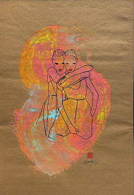 Gamze Akgül imzalı tablo — Karışık Teknik, 35×50 cm, 2.000 TL müzayede satışı