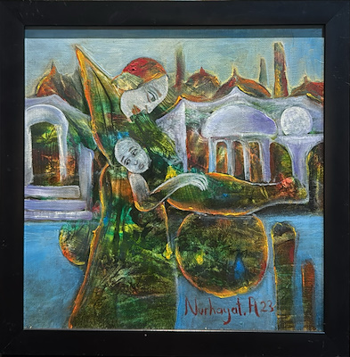 Nurhayat Altunçoğlu imzalı tablo — Yağlı Boya, 25×25 cm, 4.500 TL müzayede satışı