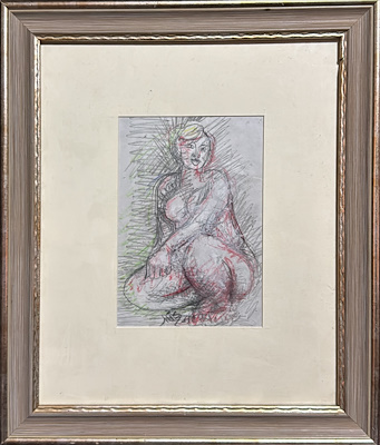 Memiş Aslan imzalı tablo — Karışık Teknik, 13×19 cm, 3.500 TL müzayede satışı
