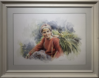 Mehmet Najafzadeh imzalı tablo — Sulu Boya, 47×67 cm, 7.000 TL müzayede satışı