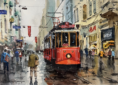 Yusuf Kenan Çankaya imzalı tablo — Sulu Boya, 5.000 TL müzayede satışı