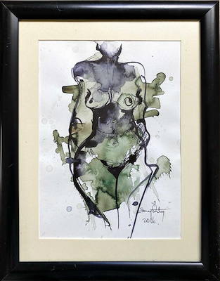 Şenay Öztürk imzalı tablo — Karışık Teknik, 17×25 cm, 250 TL müzayede satışı