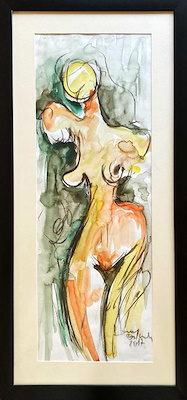 Şenay Öztürk imzalı tablo — Sulu Boya, 26×68 cm, 900 TL müzayede satışı