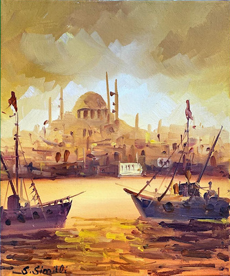 Savaş Simitli imzalı tablo — Yağlı Boya, 25×30 cm, 350 TL müzayede satışı